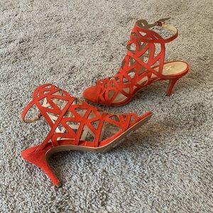 Beautiful orange/red Vince Camuto heel sandals